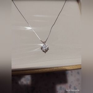 Beam & Bask 1 carat moissanite diamond sterling chain